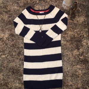 Tommy girl Sweater dress Navy and cream